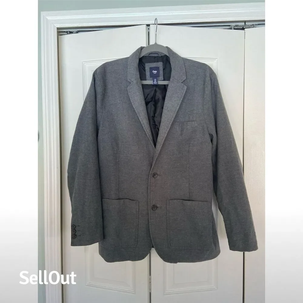 Gap Men's Gray Blazer Size M Two-Button Notch Lapel Formal